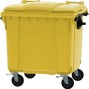 Contentor Lixo Polietileno DIN 4 Rodas Com Tampa Amarelo (1.100 Litros)